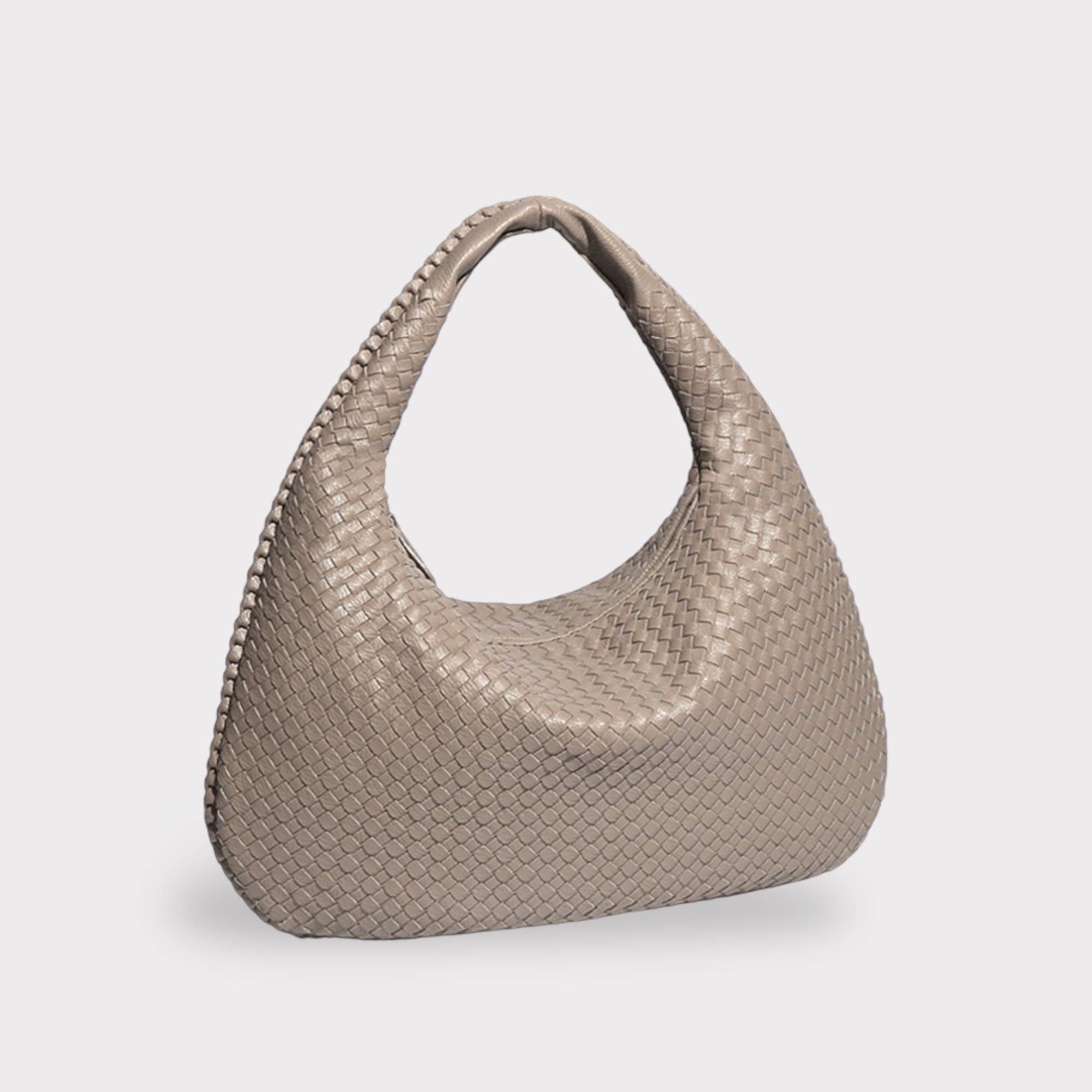 Große Tragetasche aus veganem geflochtenem Leder