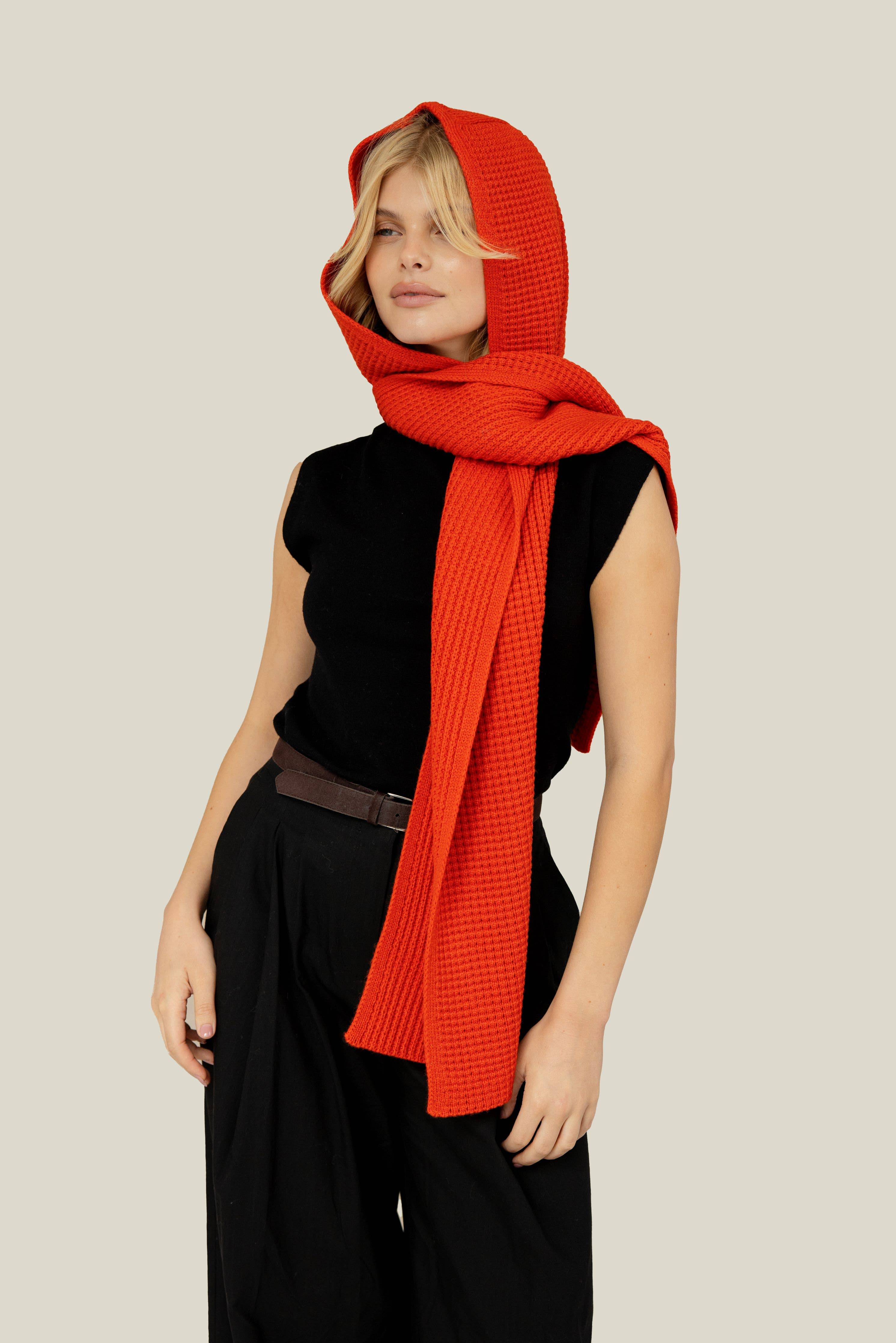 The Recycled Bottle Hooded Scarf - Sunkissed Coral - AW25