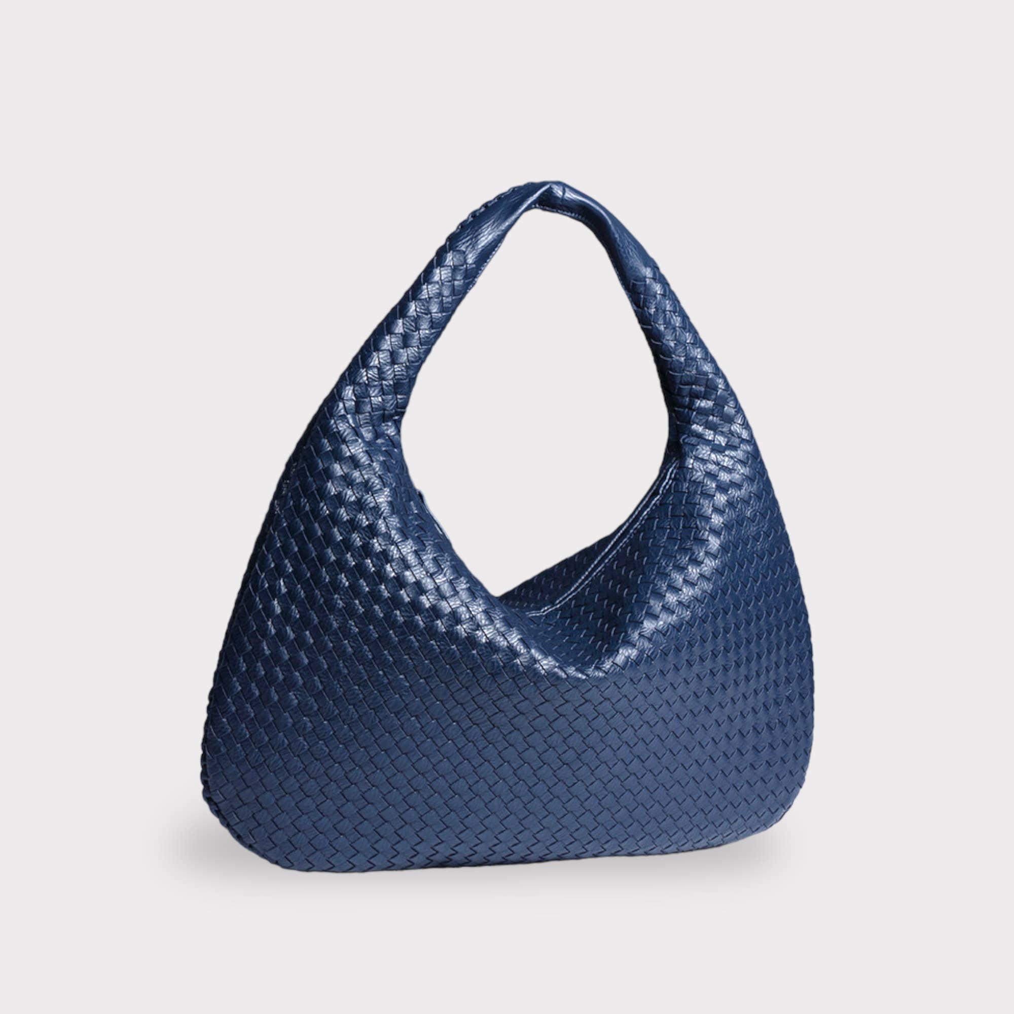 Große Tragetasche aus veganem geflochtenem Leder