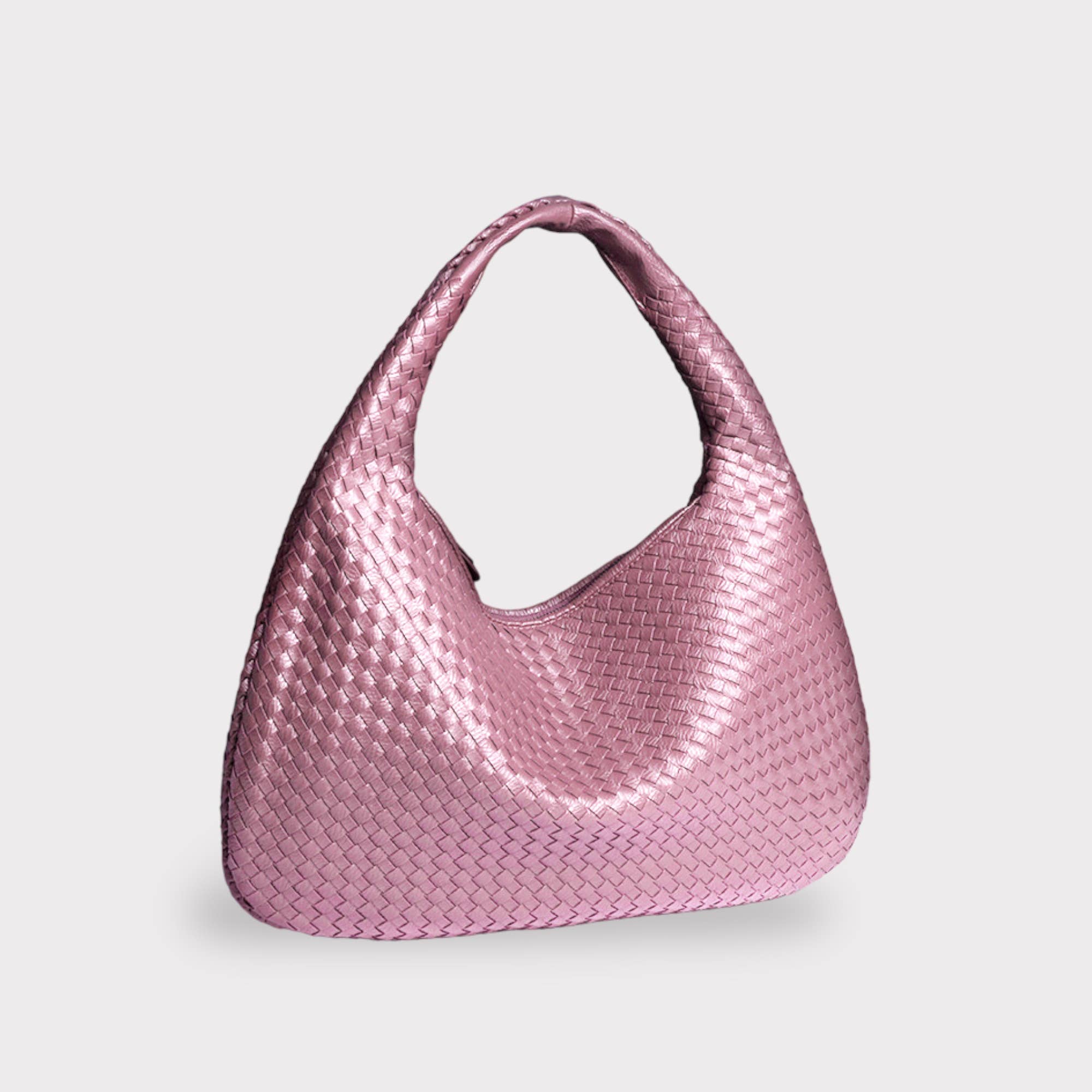 Große Tragetasche aus veganem geflochtenem Leder