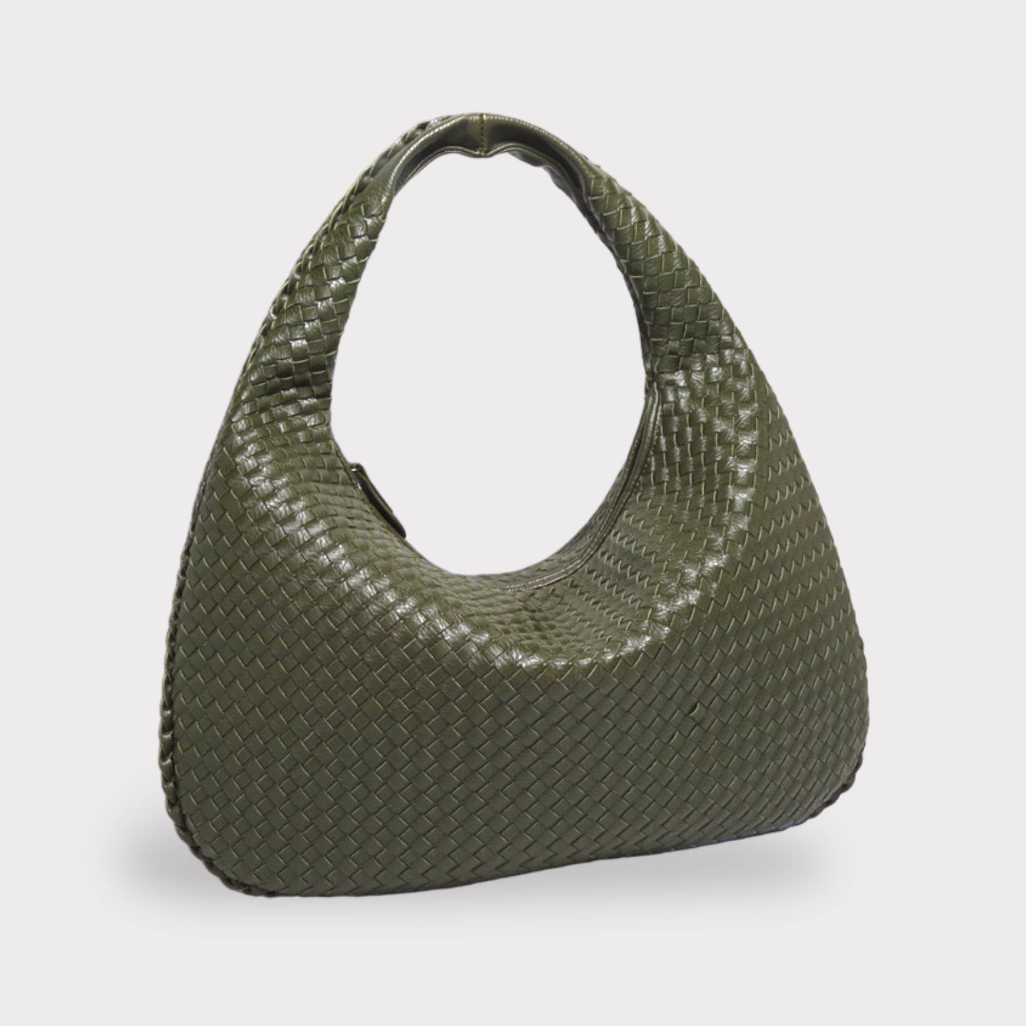 Große Tragetasche aus veganem geflochtenem Leder