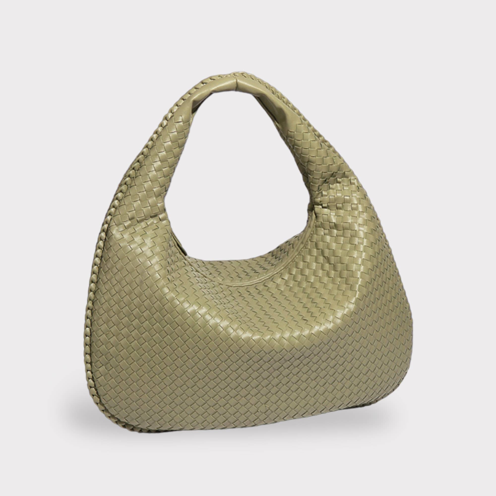 Große Tragetasche aus veganem geflochtenem Leder