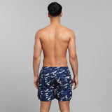 Swim Shorts Sandhamn Brushed Waves Navy