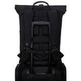 Rolltop Rucksack ideal für Reisen.  ALT #farbe_schwarz