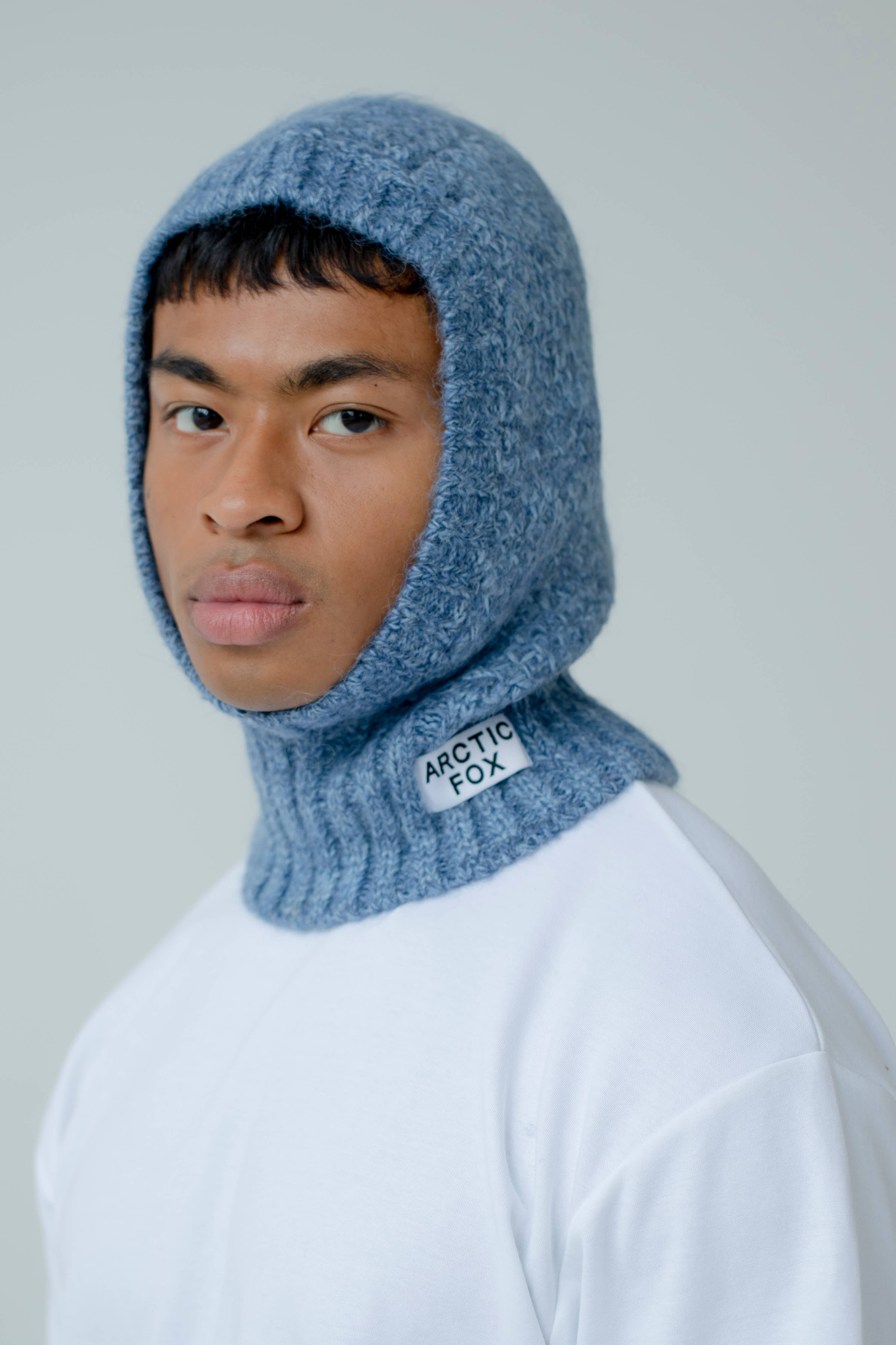 The Alpaca Balaclava Fitted Hood - Glacial Lake