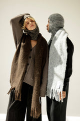 The Alpaca Balaclava Fitted Hood - Alpine Cloud