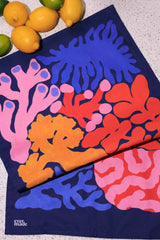 Coral Tea Towel by Liv Lee
