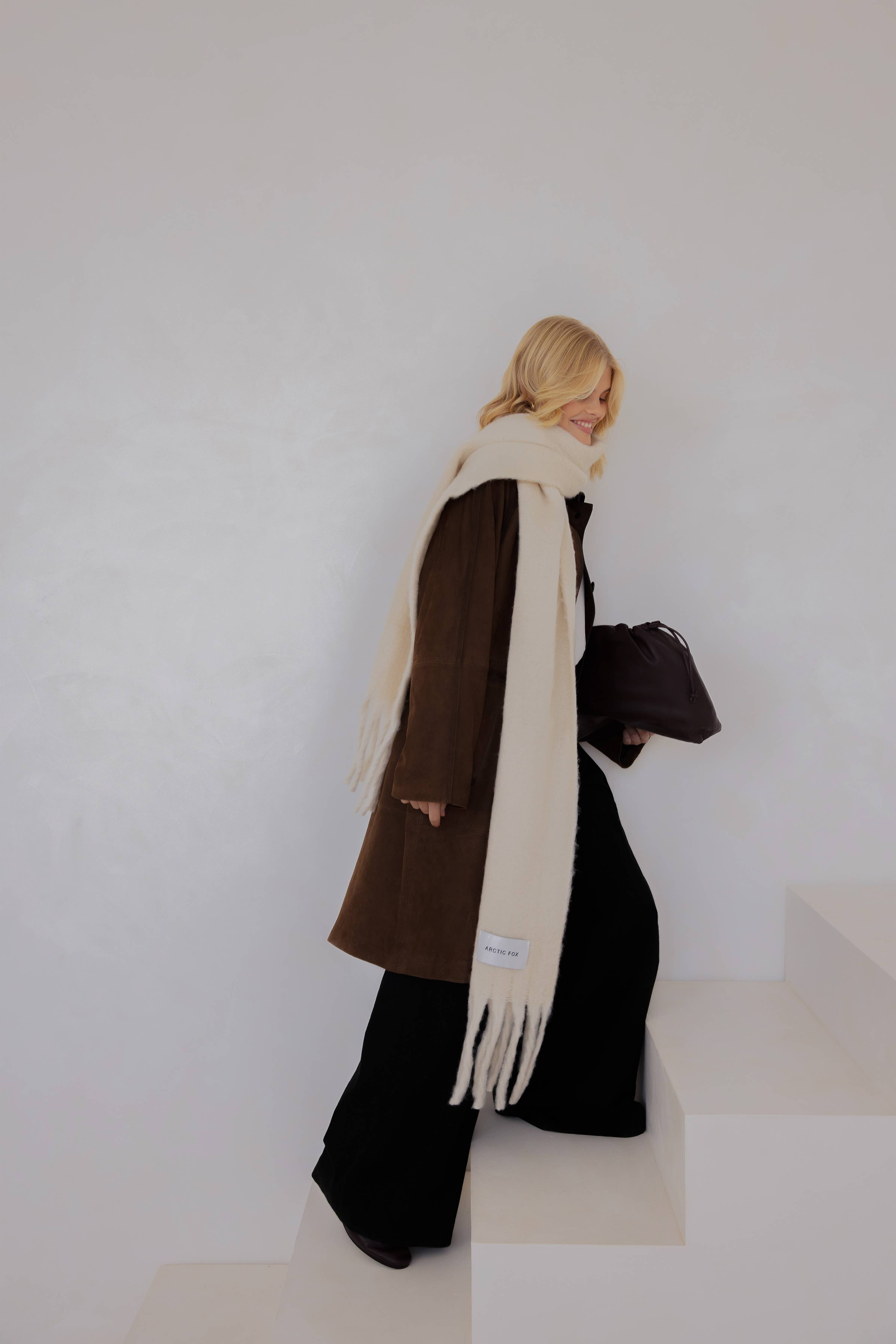 The Reykjavik Scarf - 100% Recycled - Red Blue Check