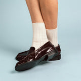 Pointelle Fine Rib Knit Socks