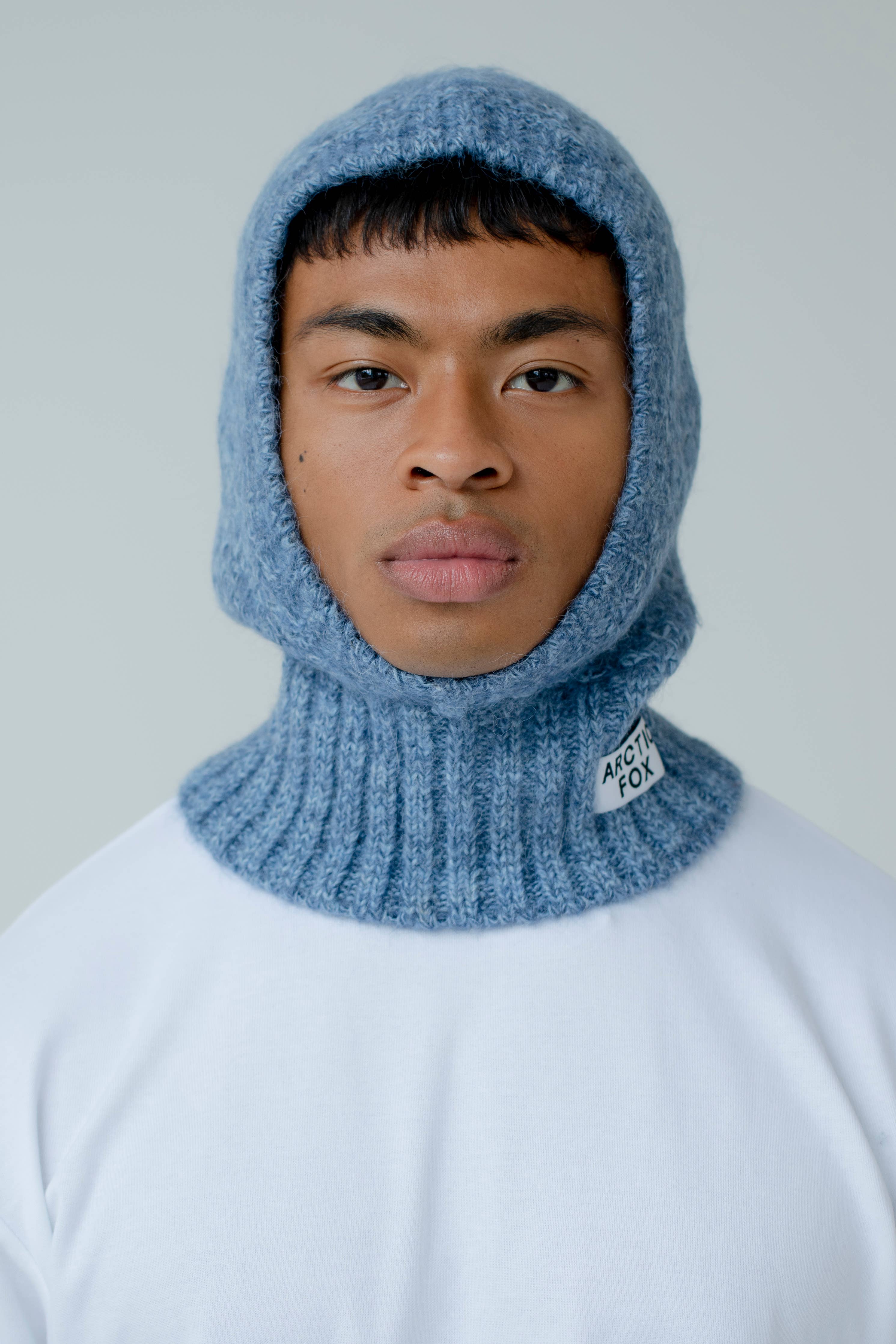 The Alpaca Balaclava Fitted Hood - Glacial Lake