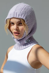 The Alpaca Balaclava Fitted Hood - Lilac - AW23