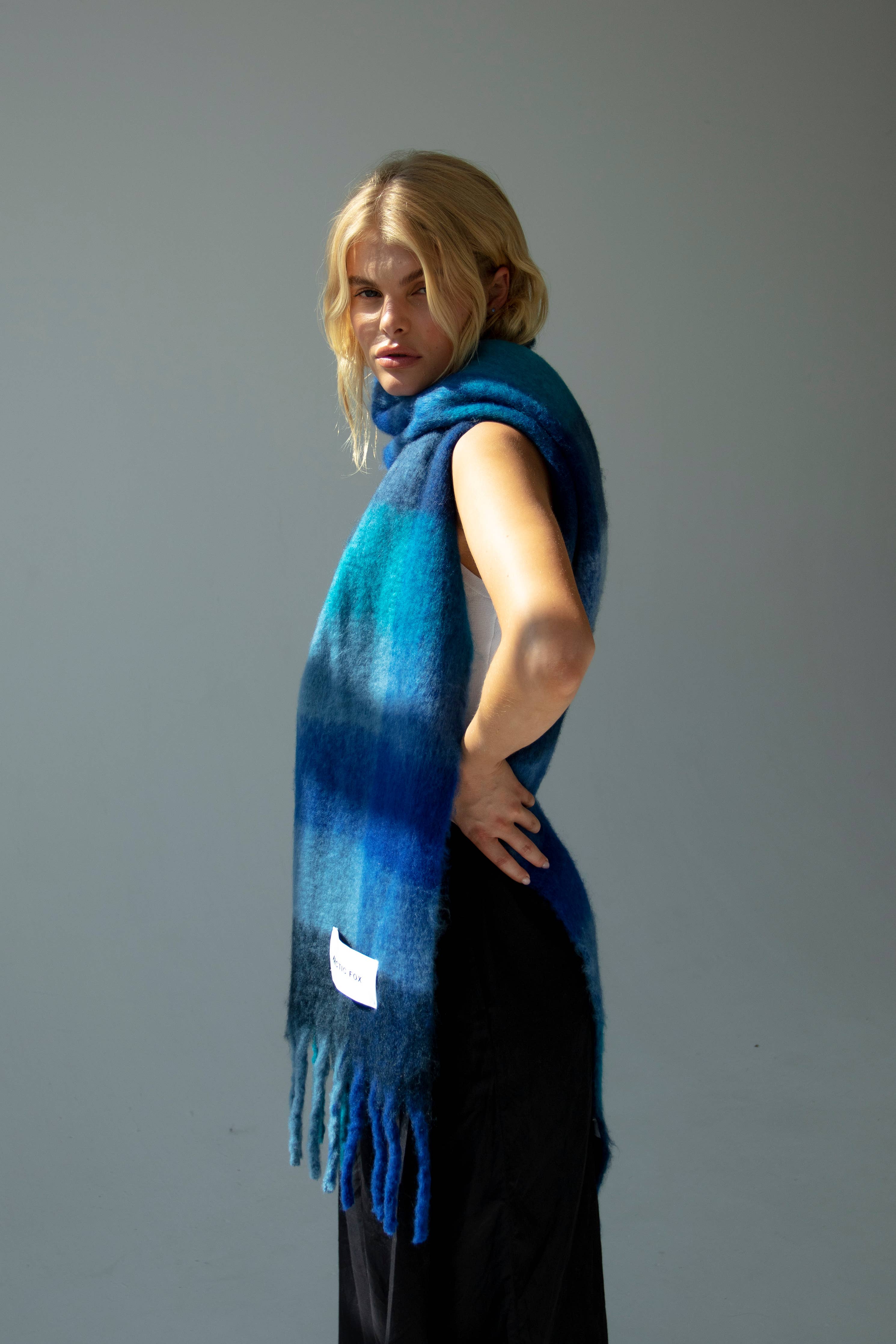 Reykjavik Schal - blau kariert