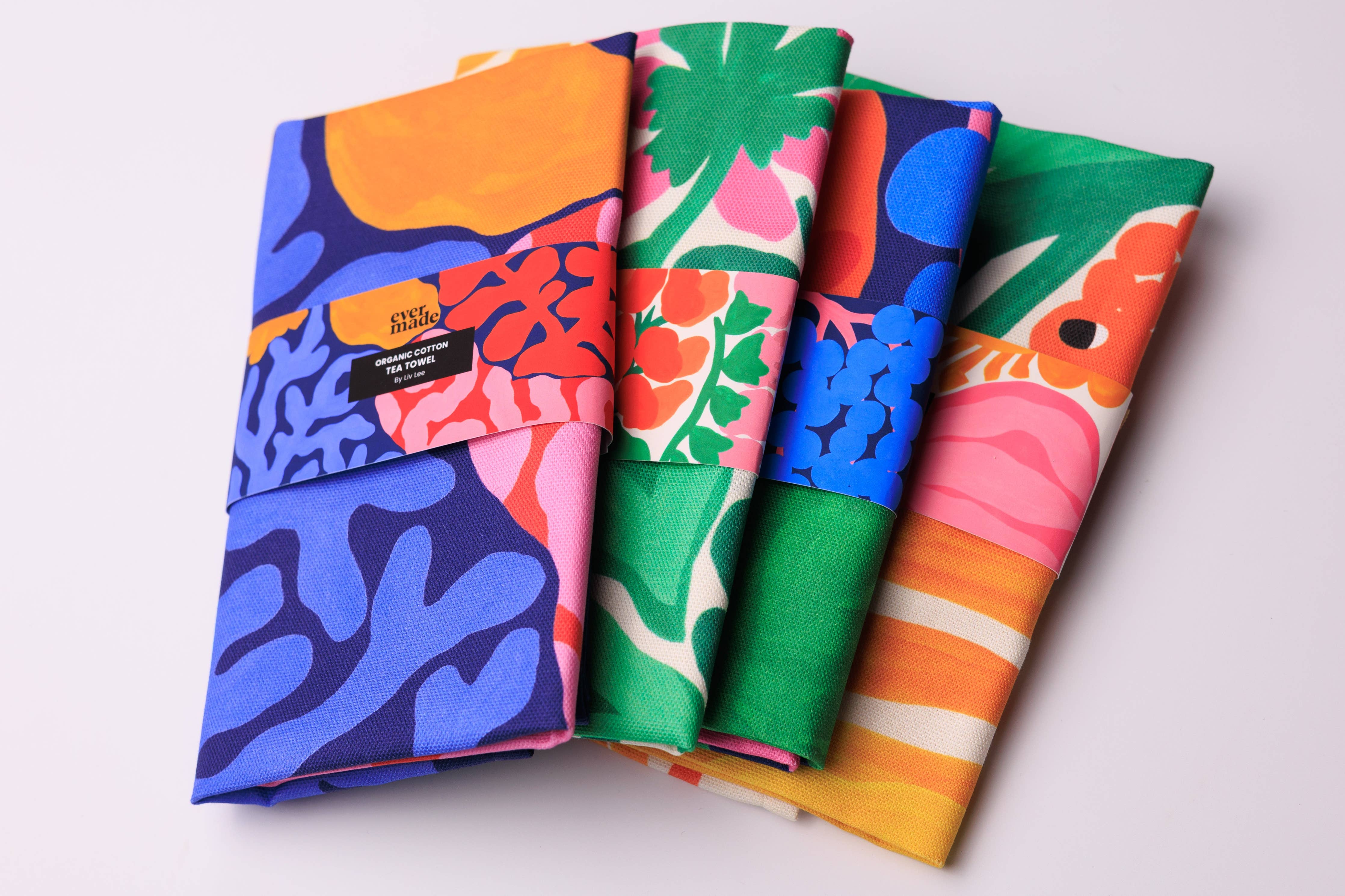 Coral Tea Towel by Liv Lee