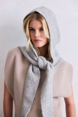 The Alpaca Hooded Scarf - Blizzard Grey