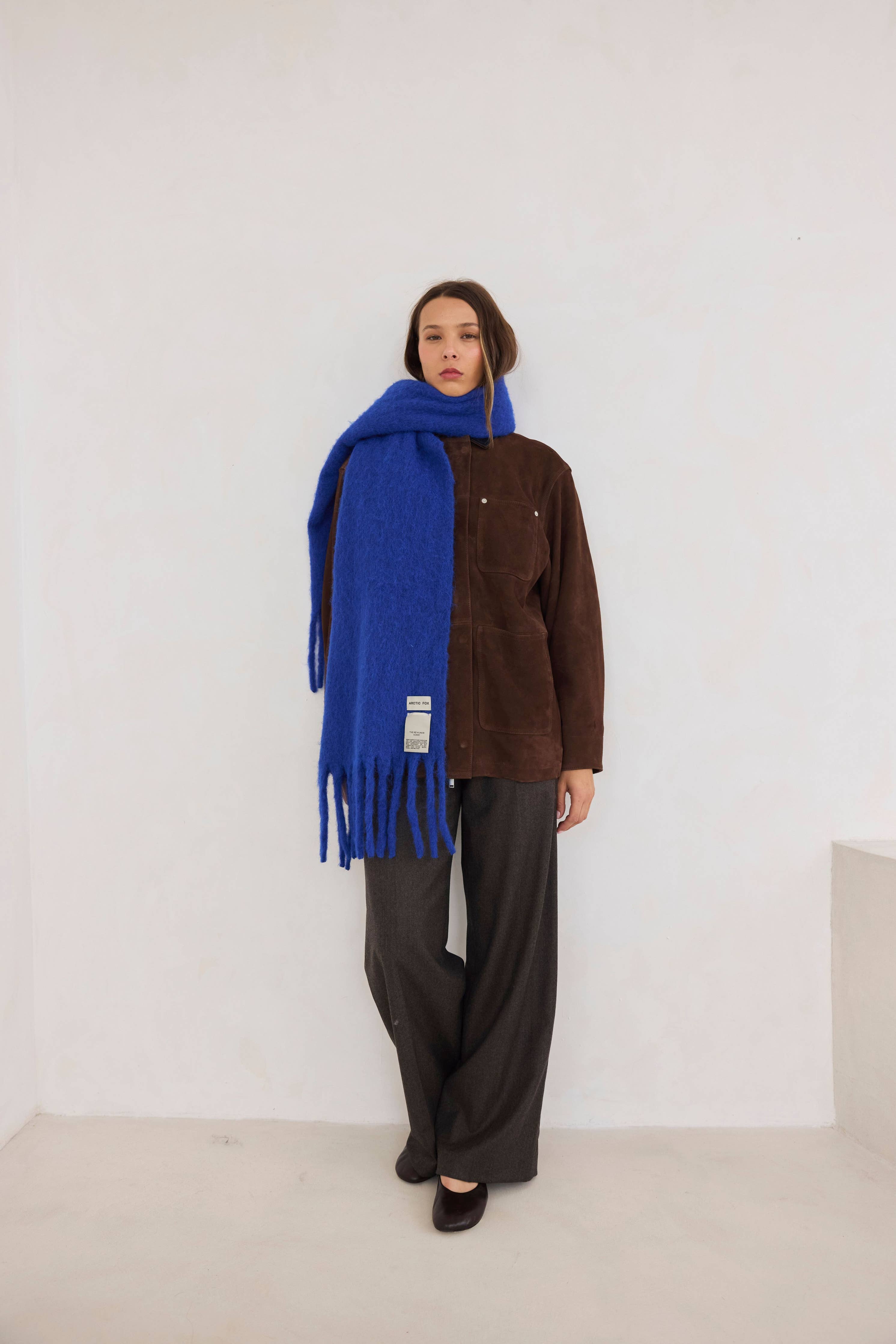The Reykjavik Scarf with RWS Wool - Electric Blue - AW25