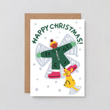Snow Angel Embossed Holiday Greeting Card