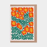 Fluttering Flowers Greetings Card