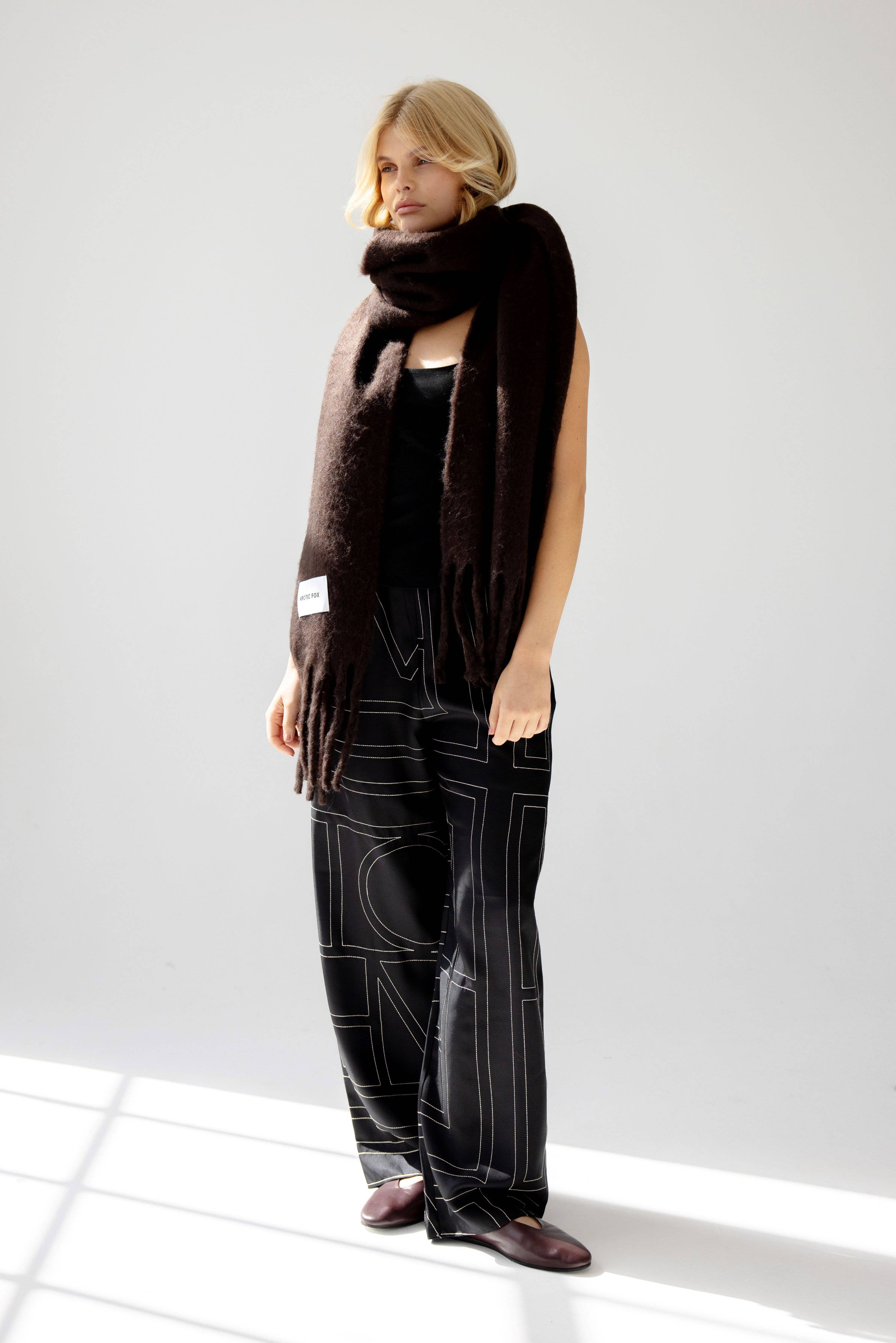 The Reykjavik Scarf - 100% Recycled - Ground Coffee - AW25