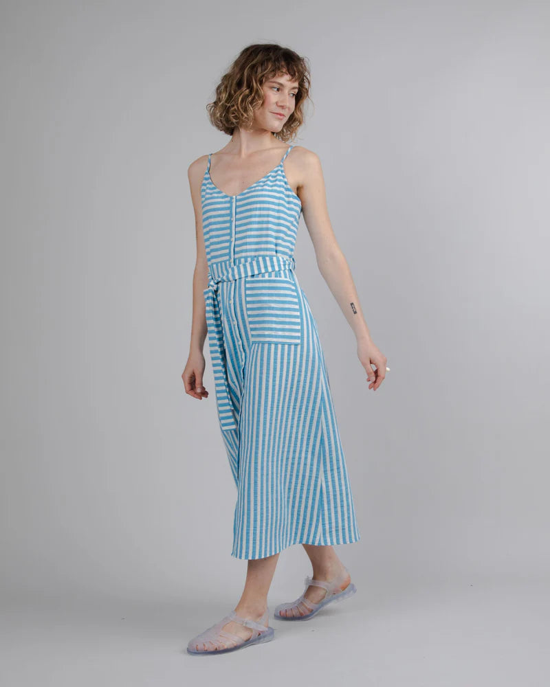 Stripes Long Dress Blue