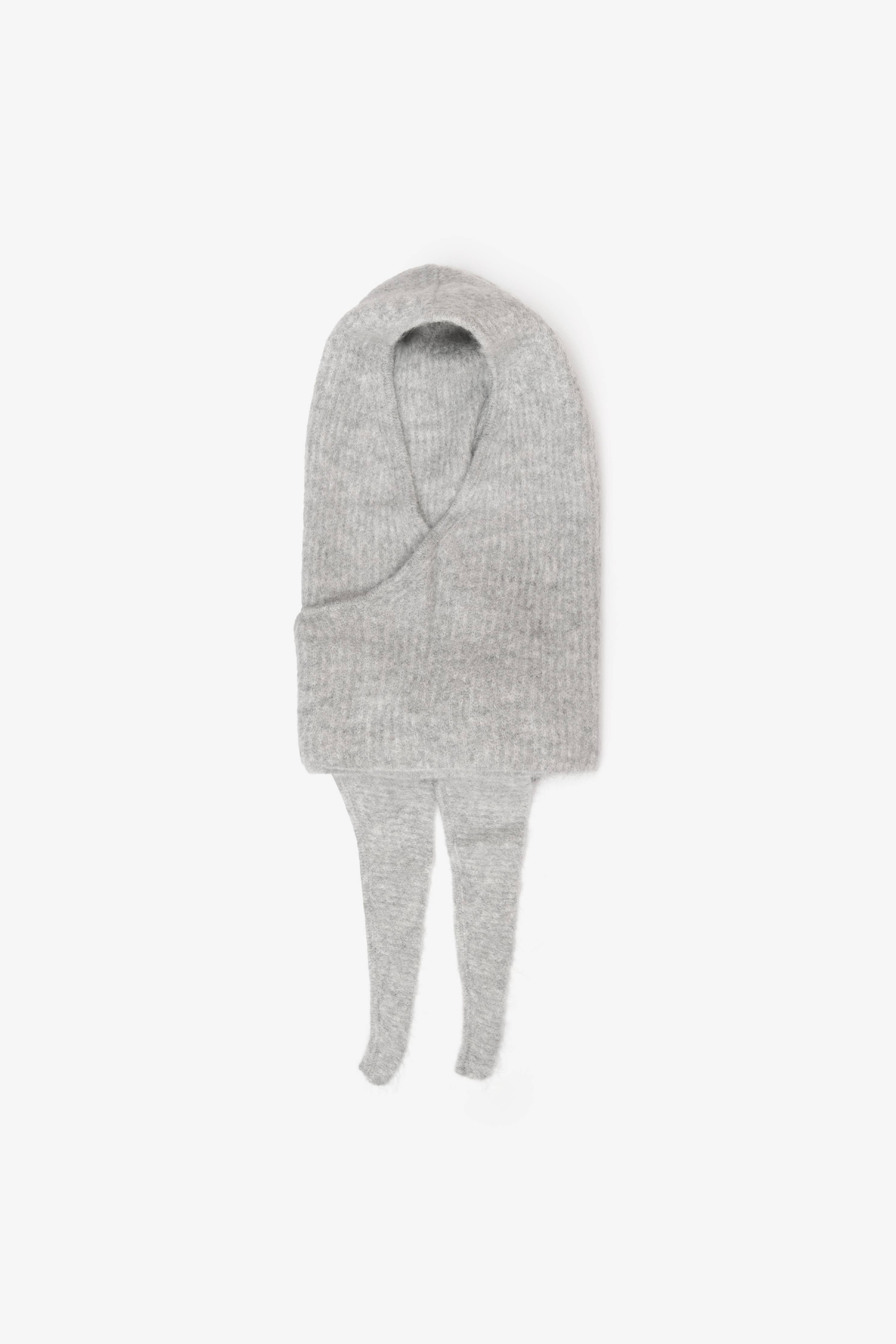 The Alpaca Hooded Scarf - Blizzard Grey