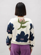 Bloom Rounded Cotton Sweatshirt Ecru