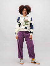 Bloom Rounded Cotton Sweatshirt Ecru