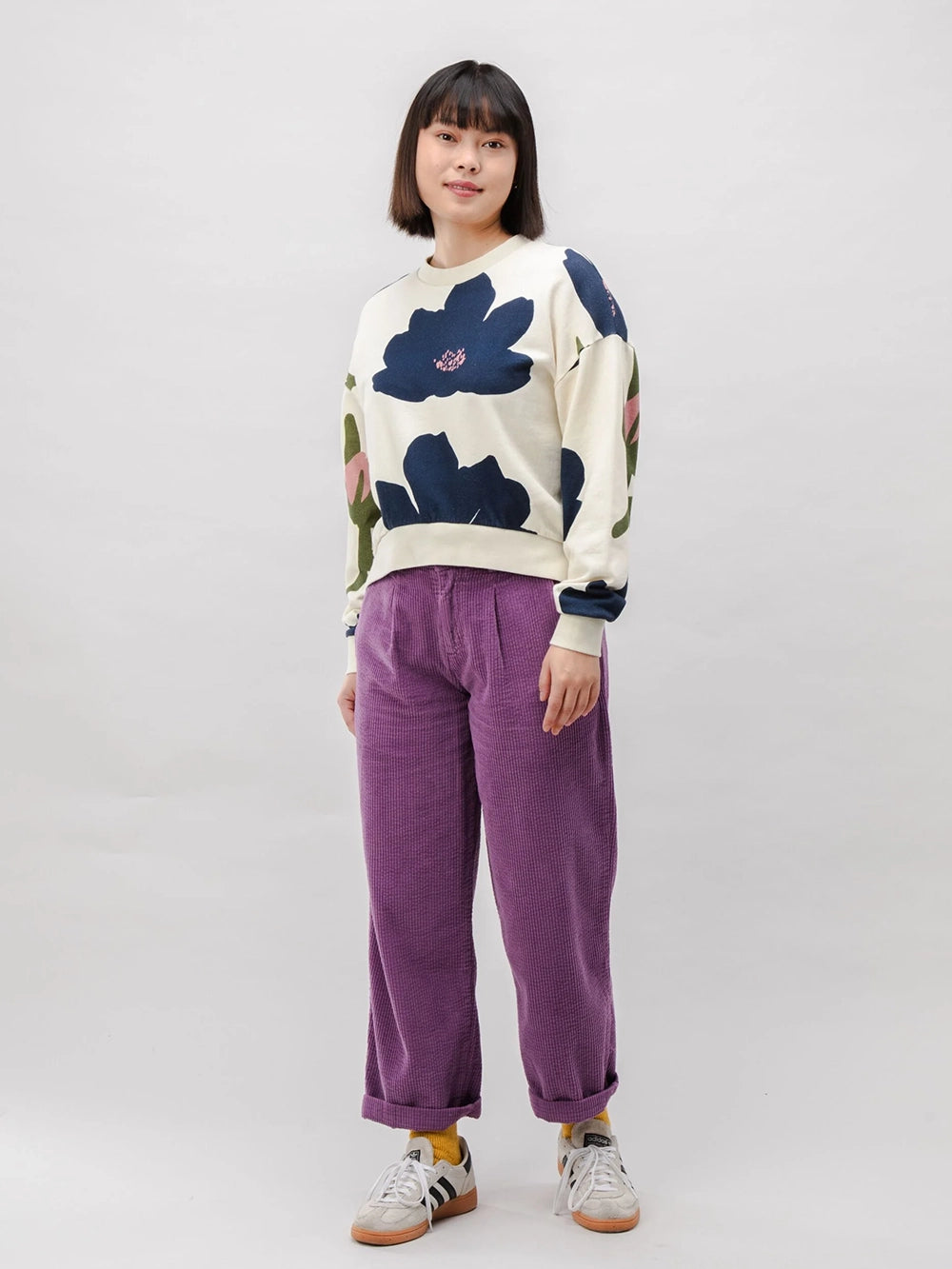 Bloom Rounded Cotton Sweatshirt Ecru