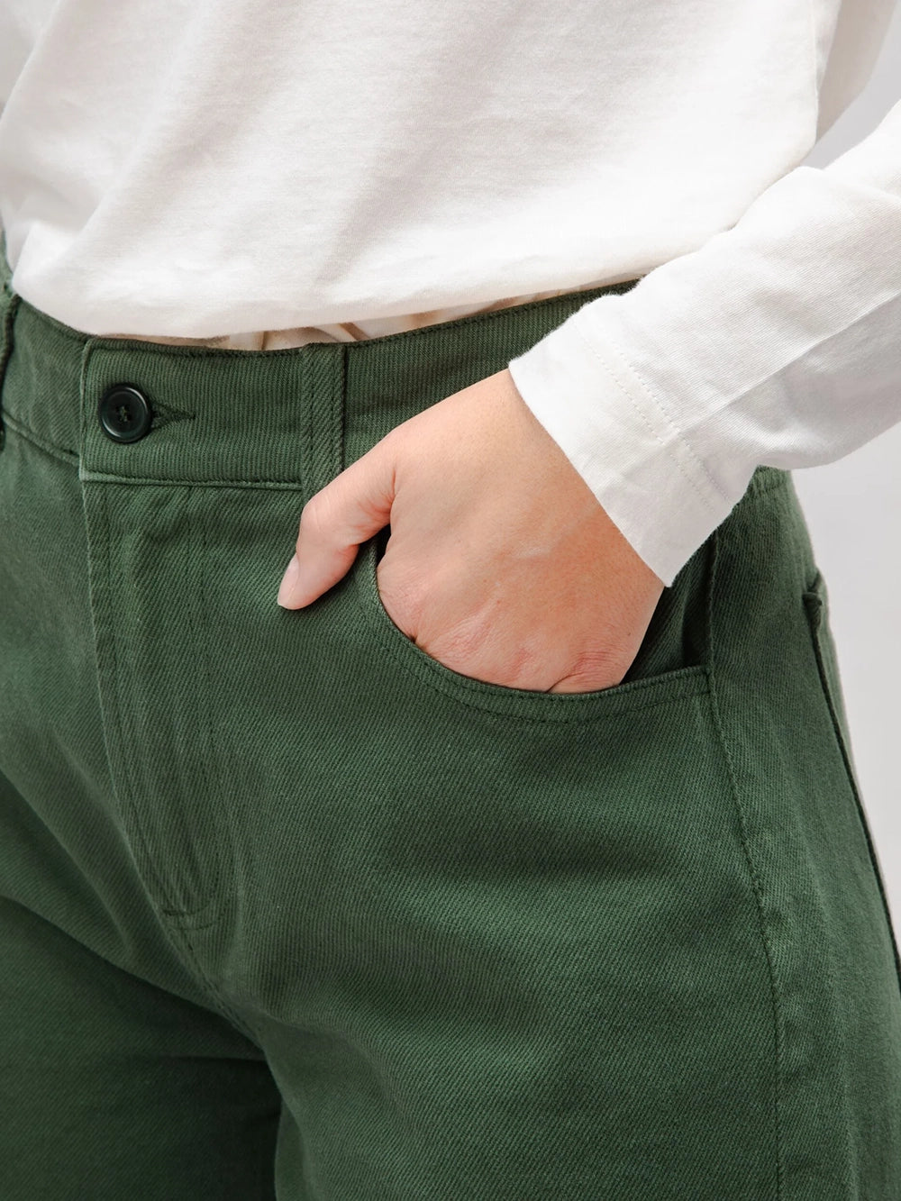 5 Pocket Cotton Twill Pants Green