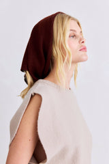 Merino Wool Triangle Scarf (S) - Cherry Plum