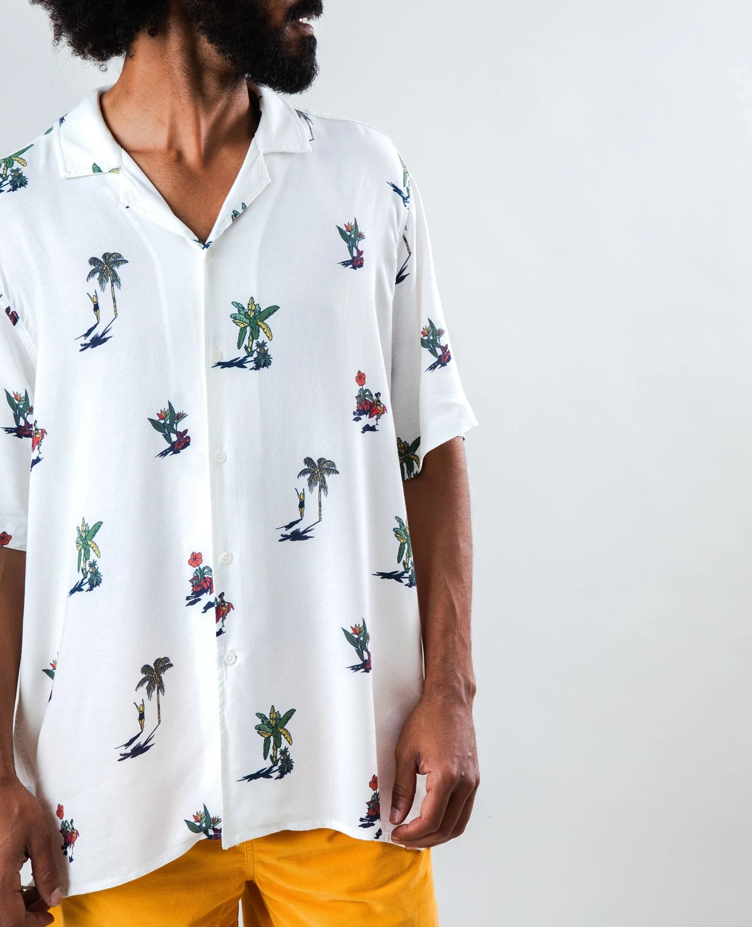 Helios Sun Aloha Shirt Ecru
