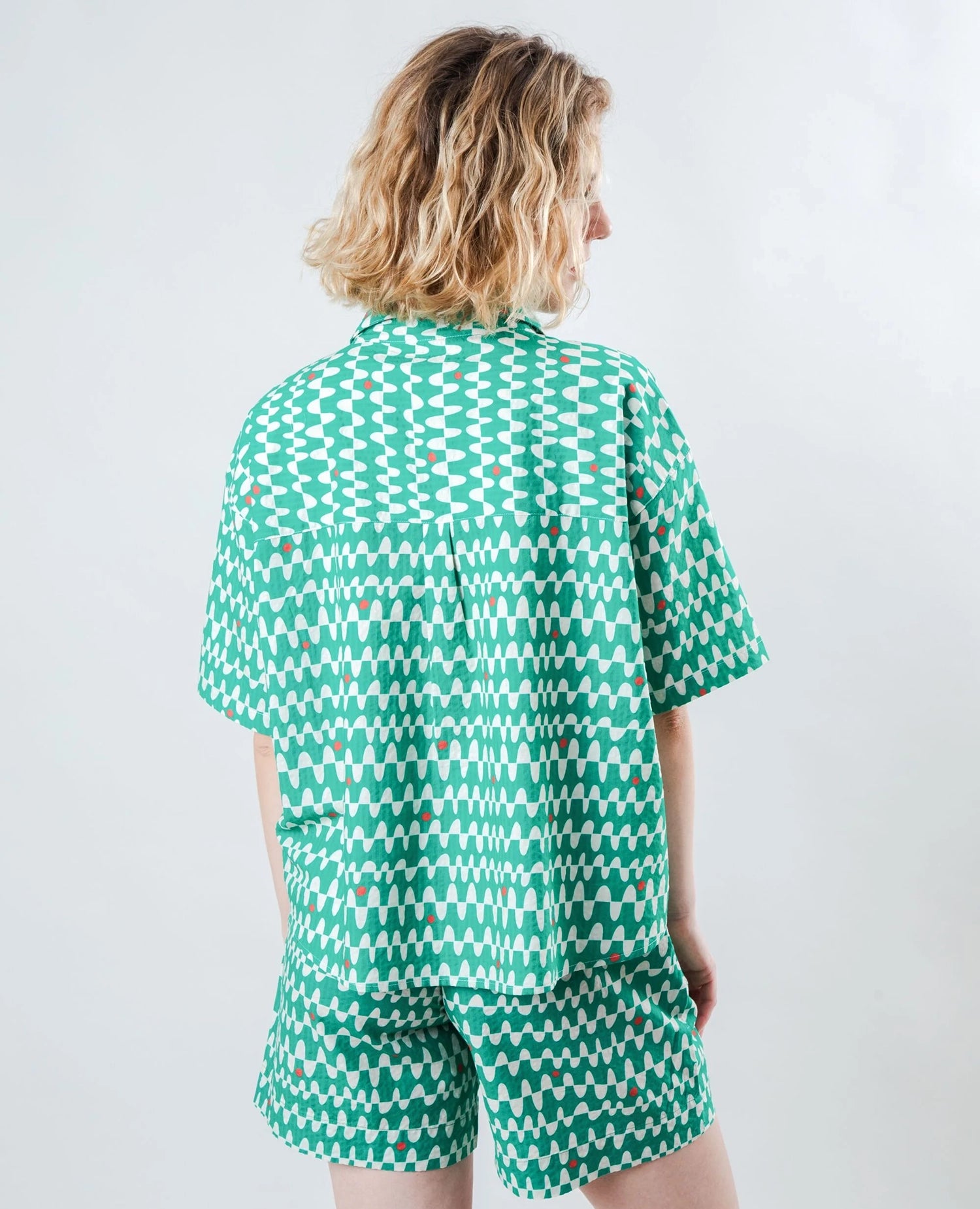 Sunset Cropped Blouse Green