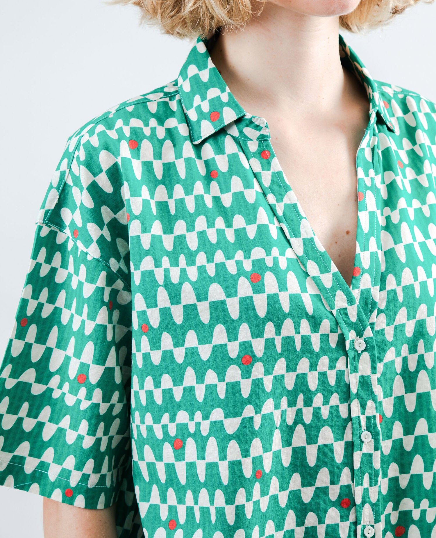 Sunset Cropped Blouse Green