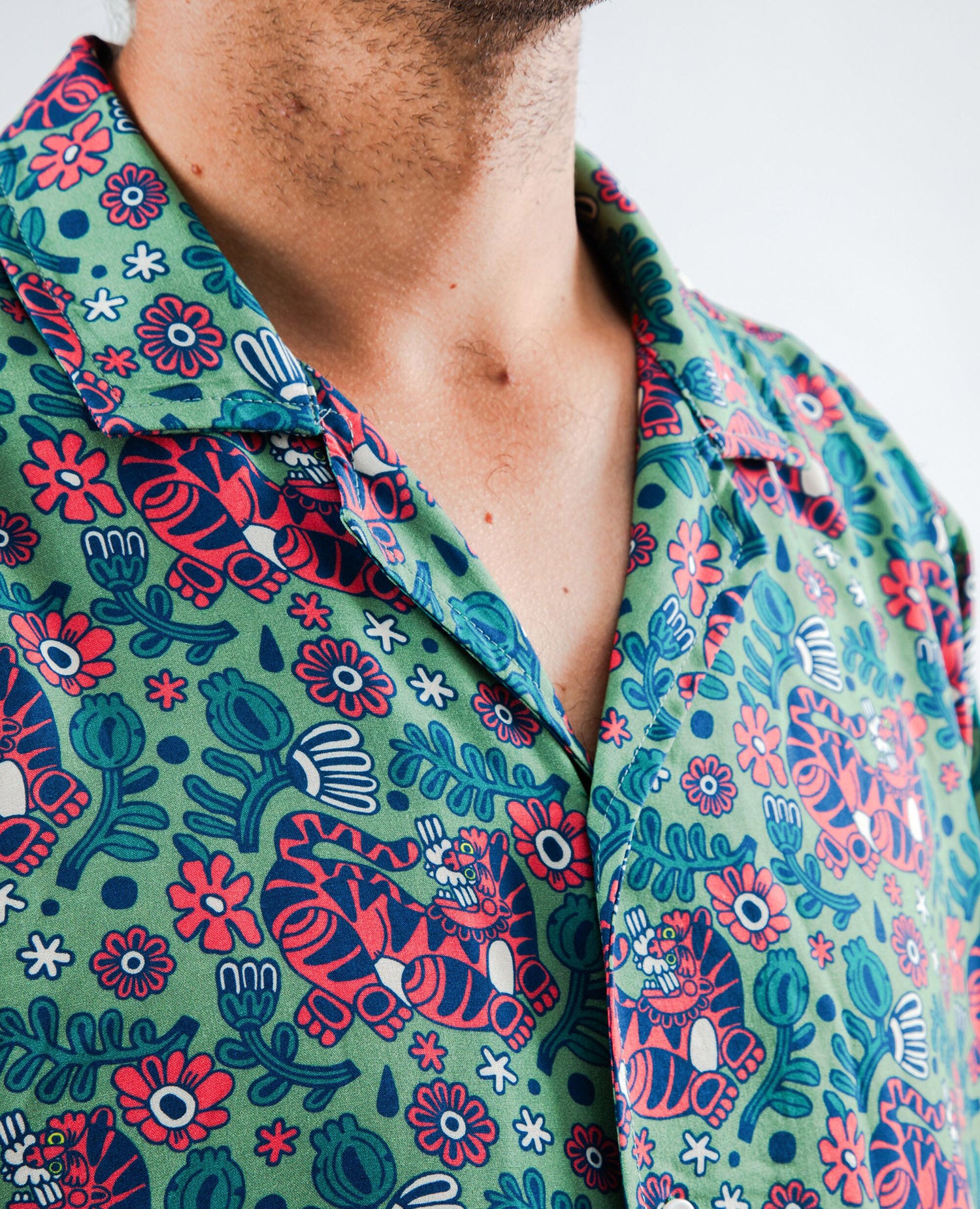 Asis Percales Tigris Aloha Shirt