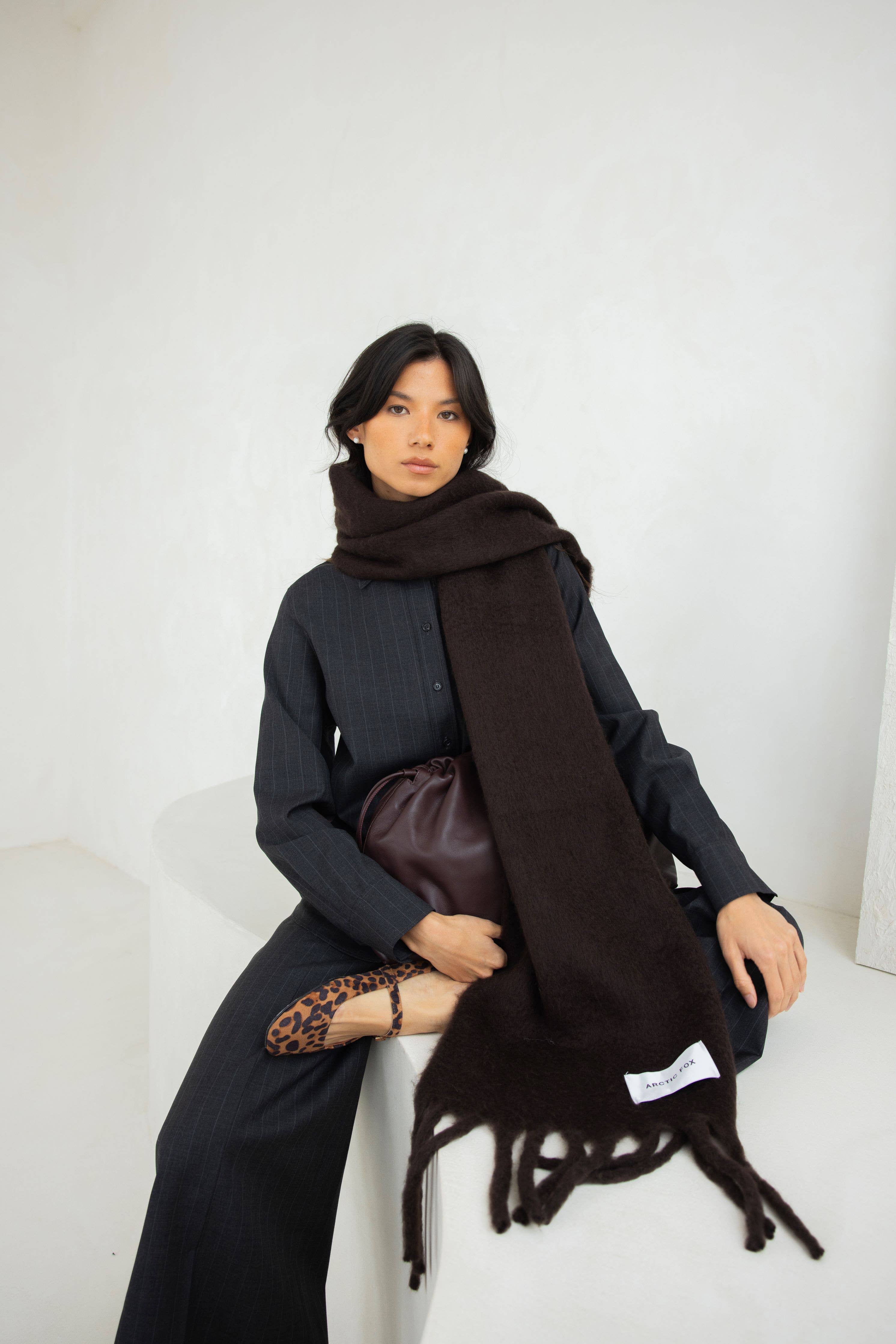 The Reykjavik Scarf - 100% Recycled - Ground Coffee - AW25