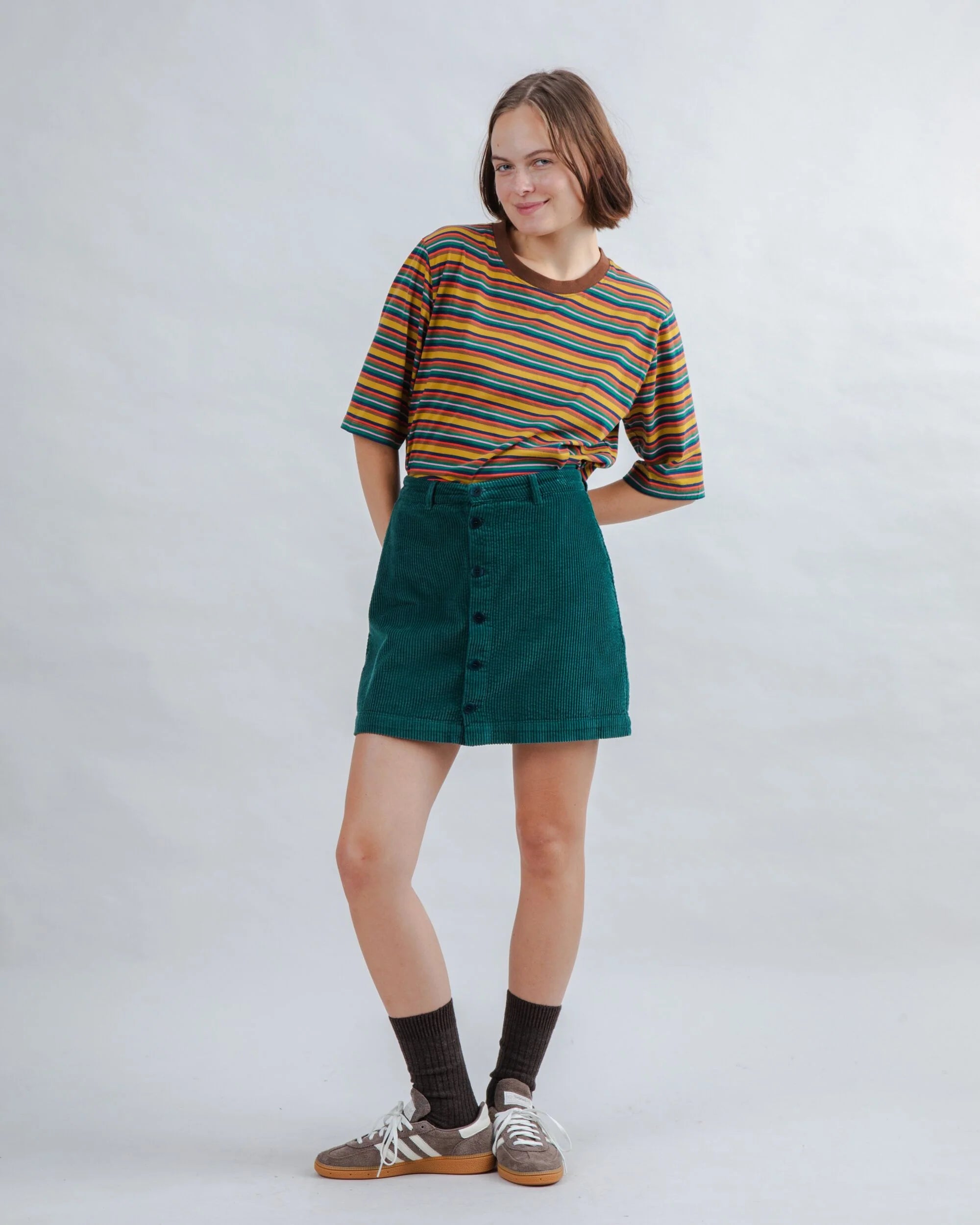 Corduroy Mini Skirt Green