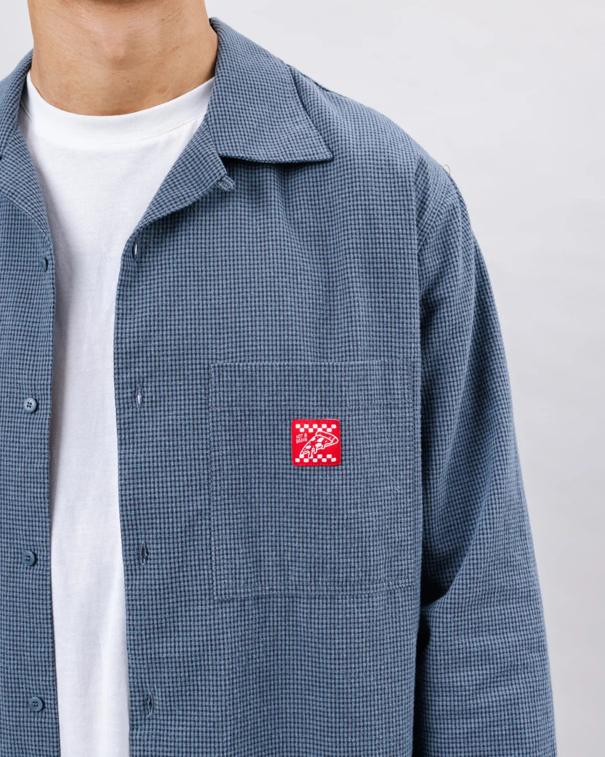 Oversized Checks Pizza Shirt