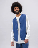 Quilt Vest Man Indigo