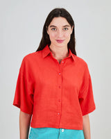 Coral Boxy Squared Shirt