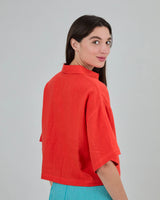 Coral Boxy Squared Shirt