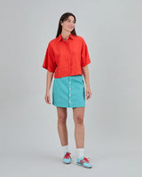 Coral Boxy Squared Shirt
