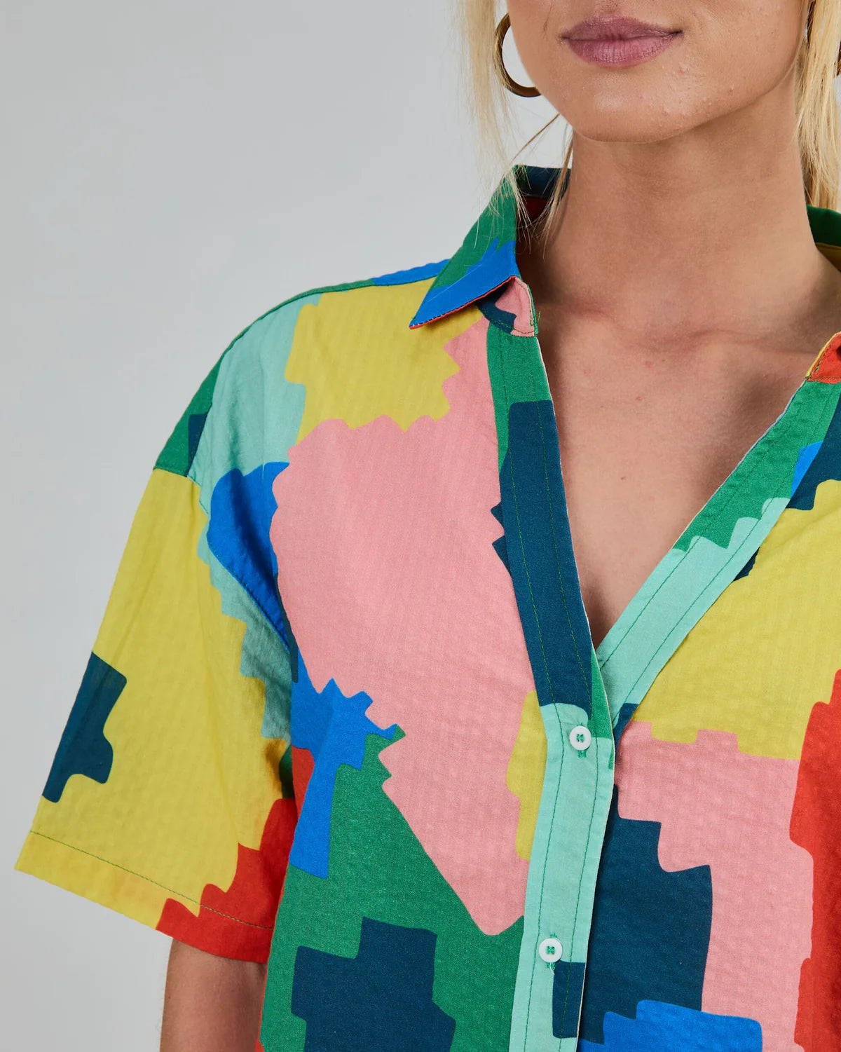 Maxi Flower Oversize Cropped Shirt
