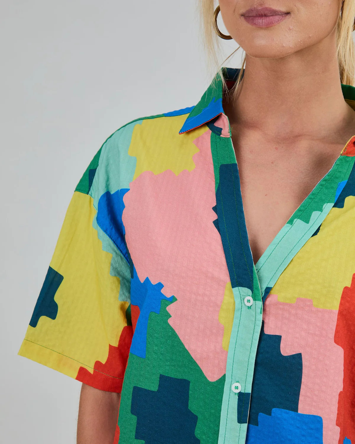Maxi Flower Oversize Cropped Shirt