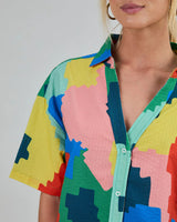 Maxi Flower Oversize Cropped Shirt