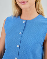 Checks Button Up Bluse Blau