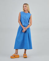 Checks Button Up Bluse Blau
