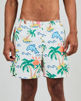 TROPICAL PIXEL BADESHORTS ECRU