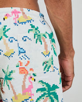 TROPICAL PIXEL BADESHORTS ECRU