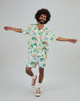 TROPICAL PIXEL BADESHORTS ECRU