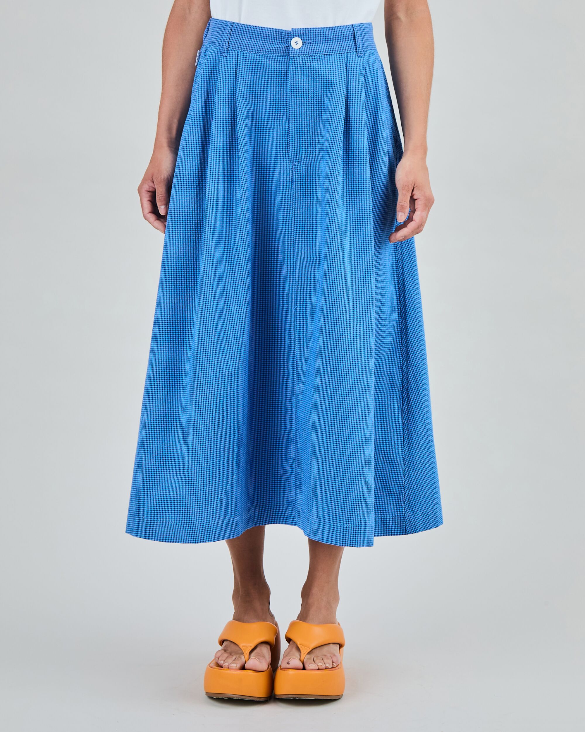 Checks Midi Rock Blau