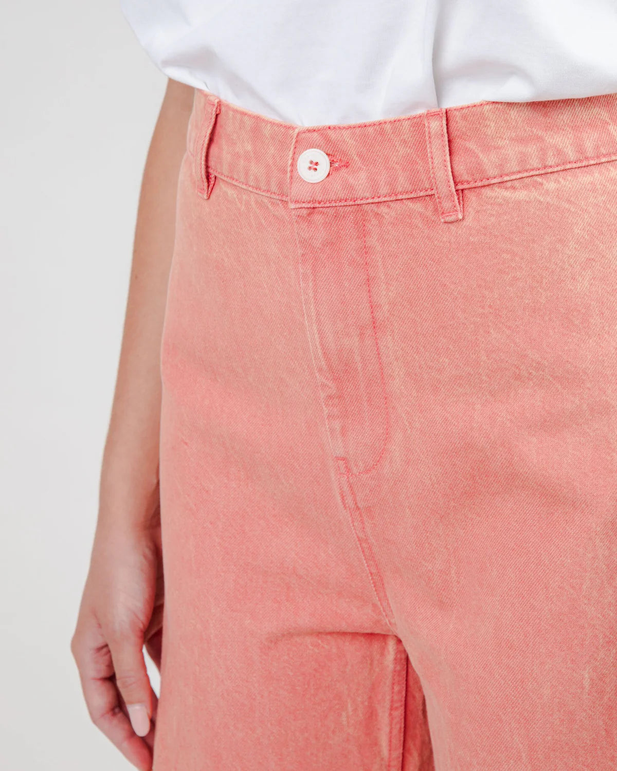 Washed Denim Straight Leg Pink